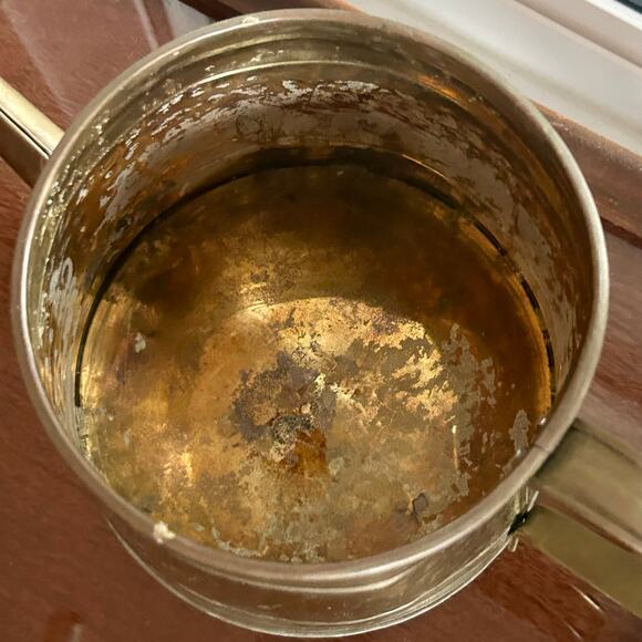 Vintage Hammered Brass Watering Can – 14” Long, Rustic Decor - Picture 11 of 15